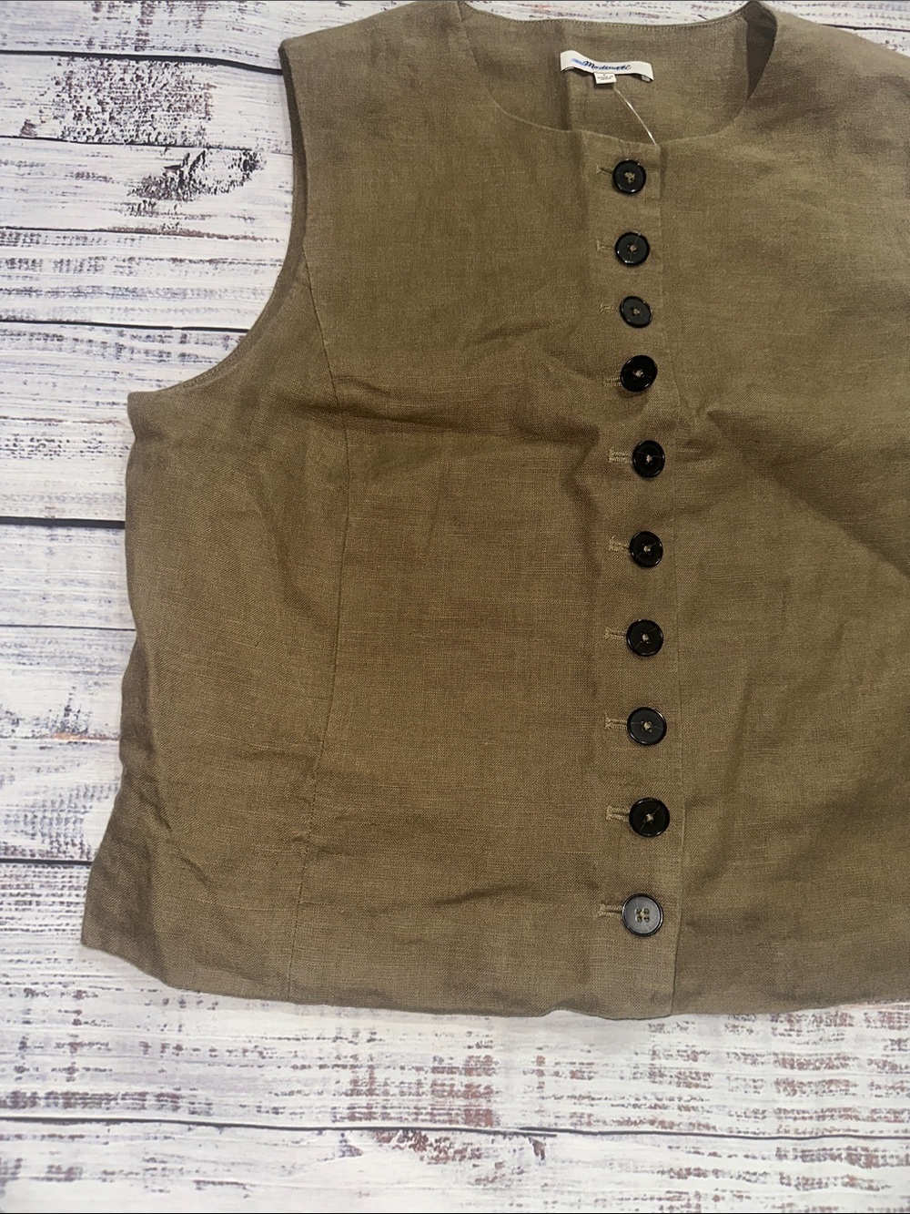 Madewell Button-Front Shell Top in 100%
Linen Sz. 6 - Picture 5 of 7